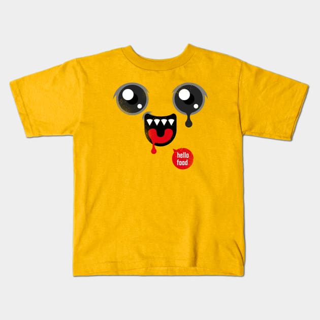 Hello Food Kids T-Shirt by FunkyHusky